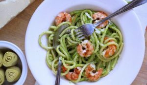 green noodles prawn