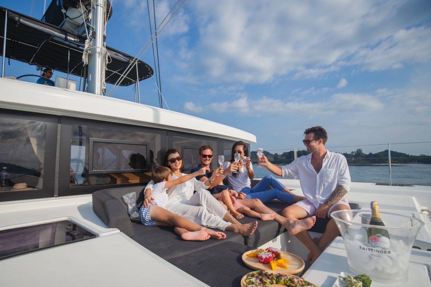 Family enjoying on Luxury catamaran BLUE MOON
