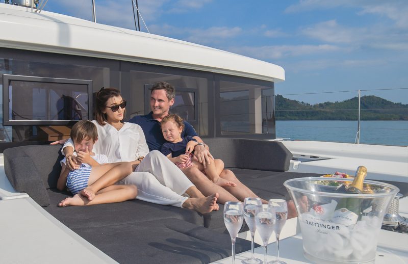 Happy Family in Charter Yacht